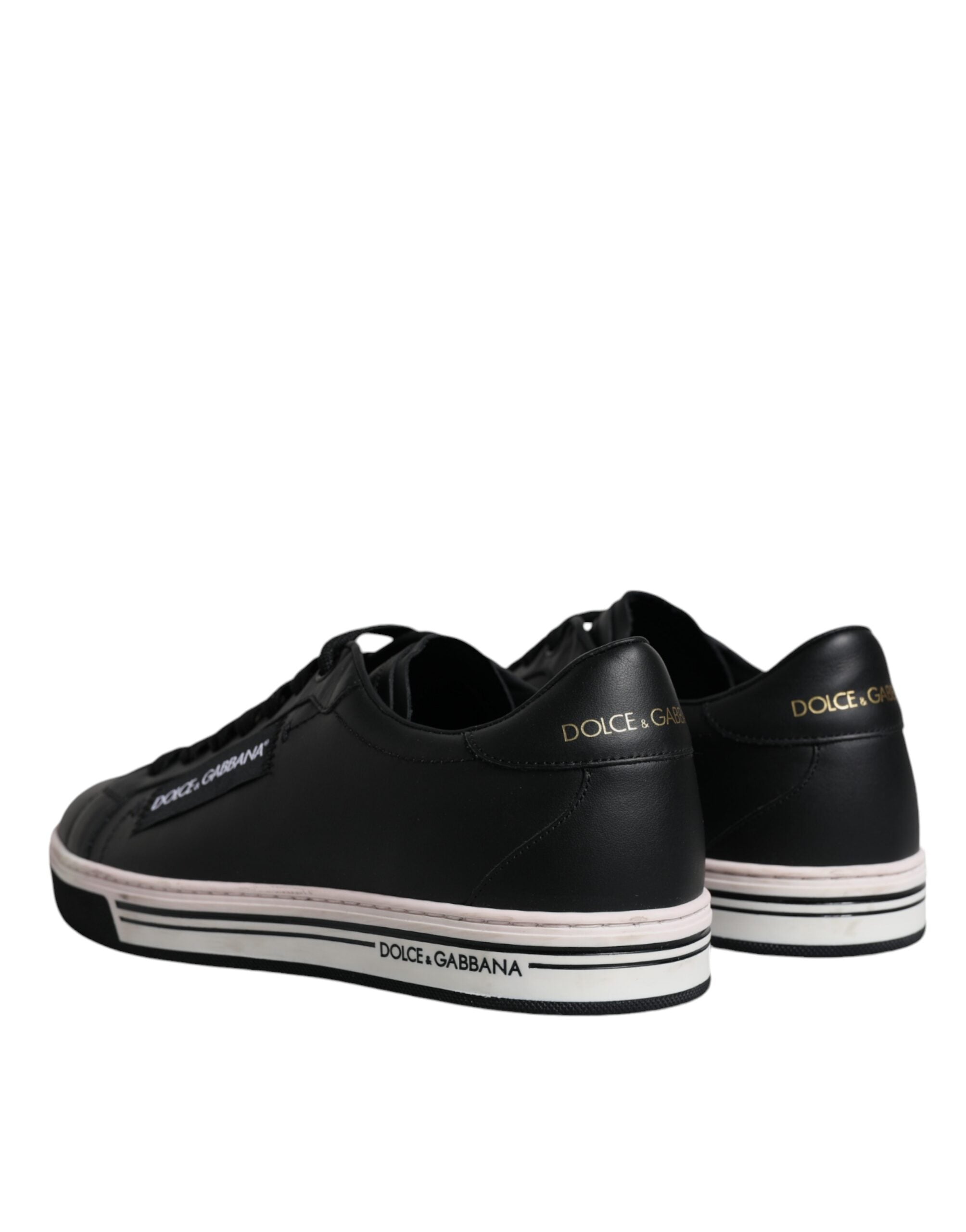 Dolce & Gabbana Black Leather Low Top Men Sneakers Shoes -   -  Dolce & Gabbana.
