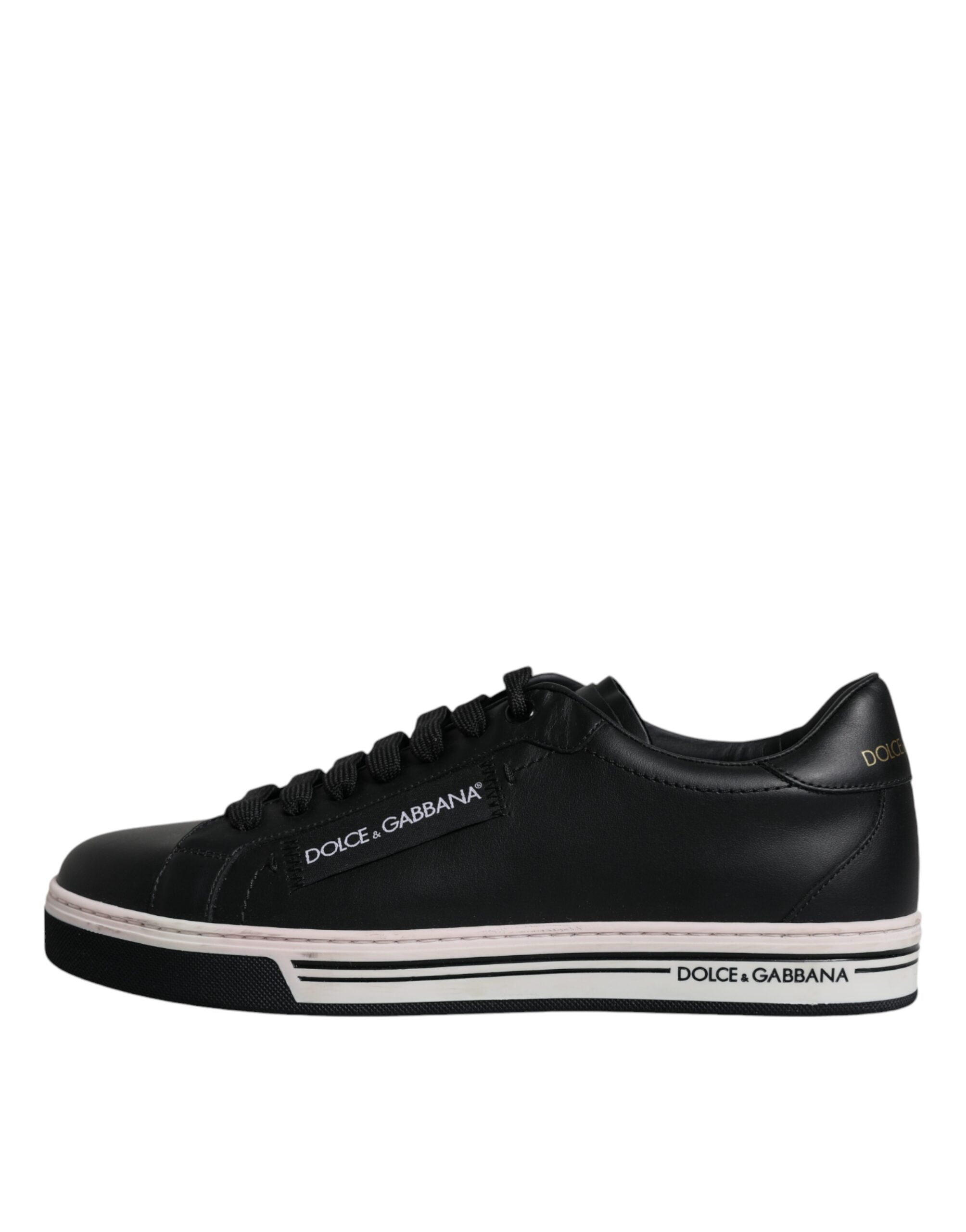 Dolce & Gabbana Black Leather Low Top Men Sneakers Shoes -   -  Dolce & Gabbana.