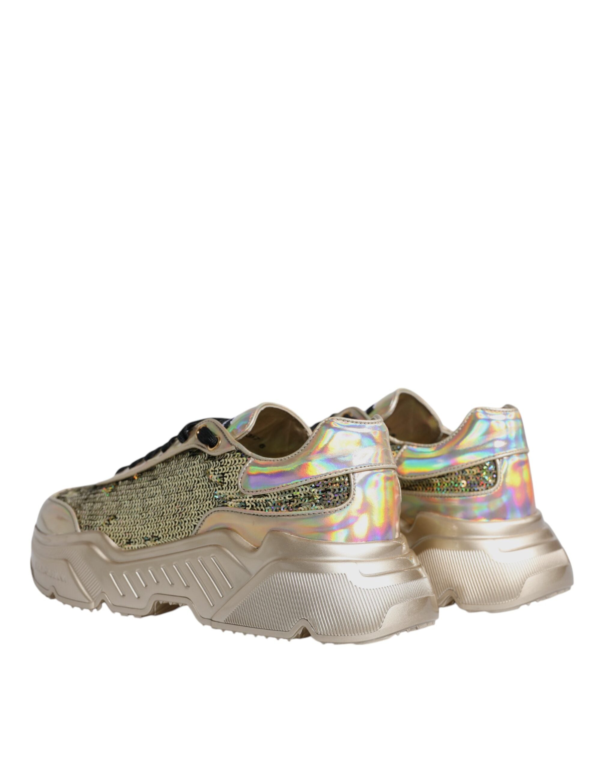 Dolce & Gabbana Gold Sequin Iridiscent Daymaster Sneakers Shoes -   -  Dolce & Gabbana.