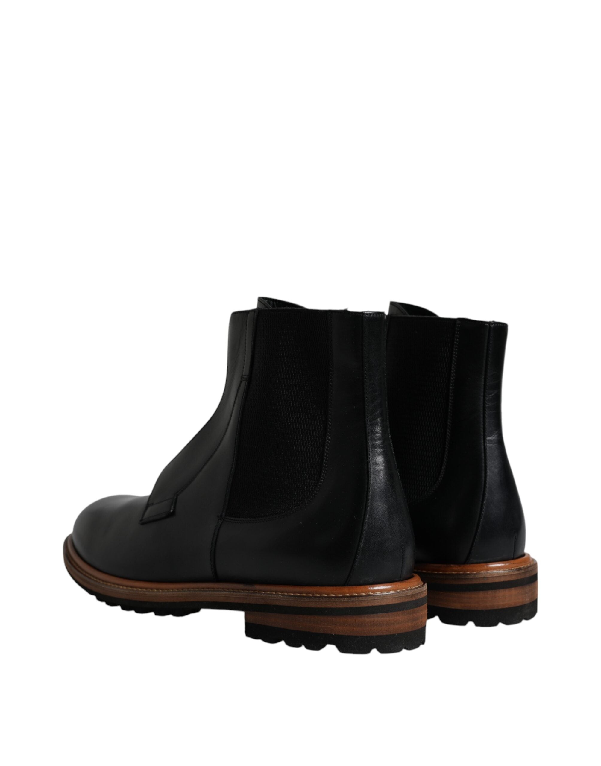 Dolce & Gabbana Black Leather Chelsea Mid Calf Men Boots Shoes -   -  Dolce & Gabbana.
