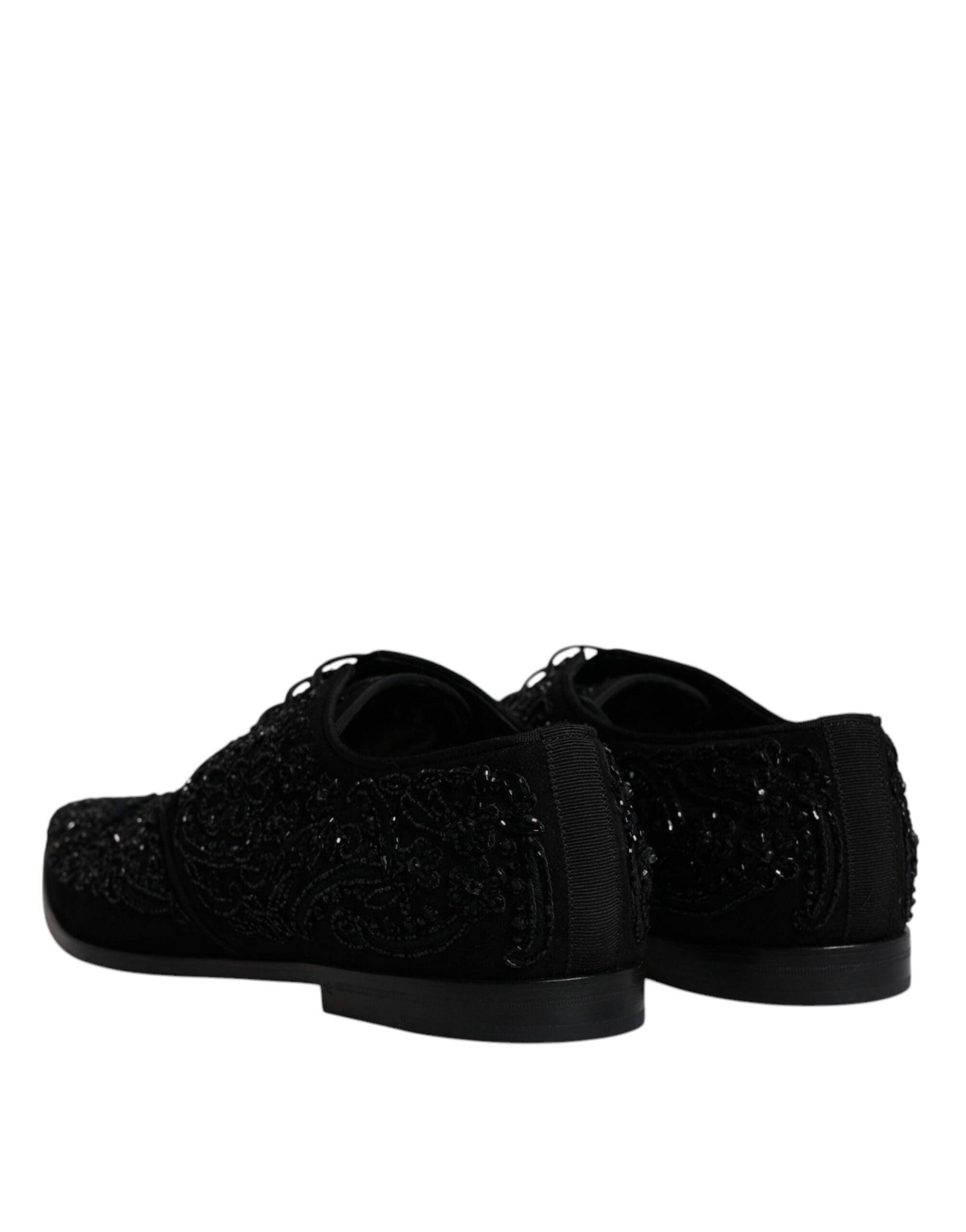 Dolce & Gabbana Black Embellished Suede Derby Formal Shoes -   -  Dolce & Gabbana.