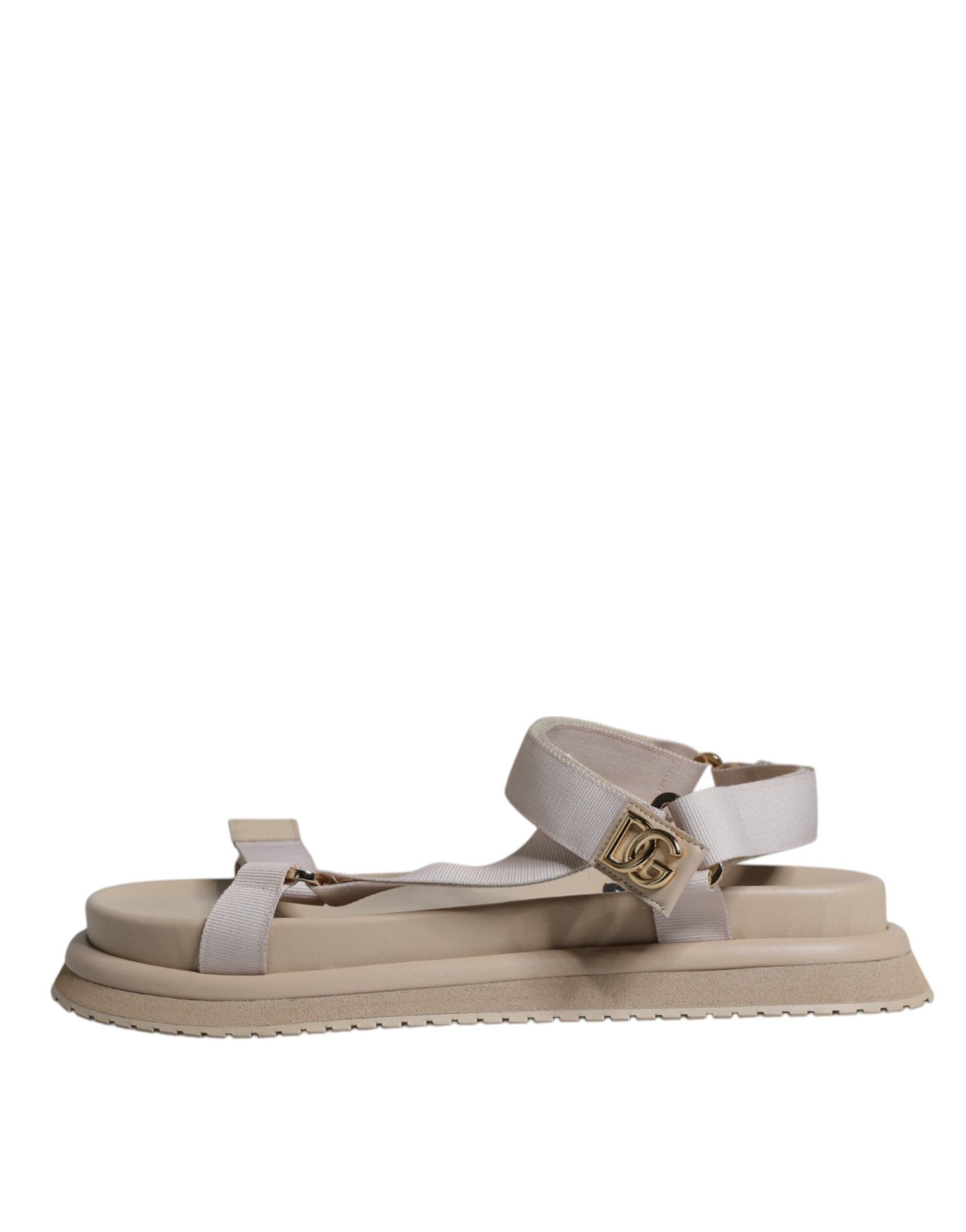 Dolce & Gabbana Beige Nappa Devotion Strap Men Sandals Shoes -   -  Dolce & Gabbana.
