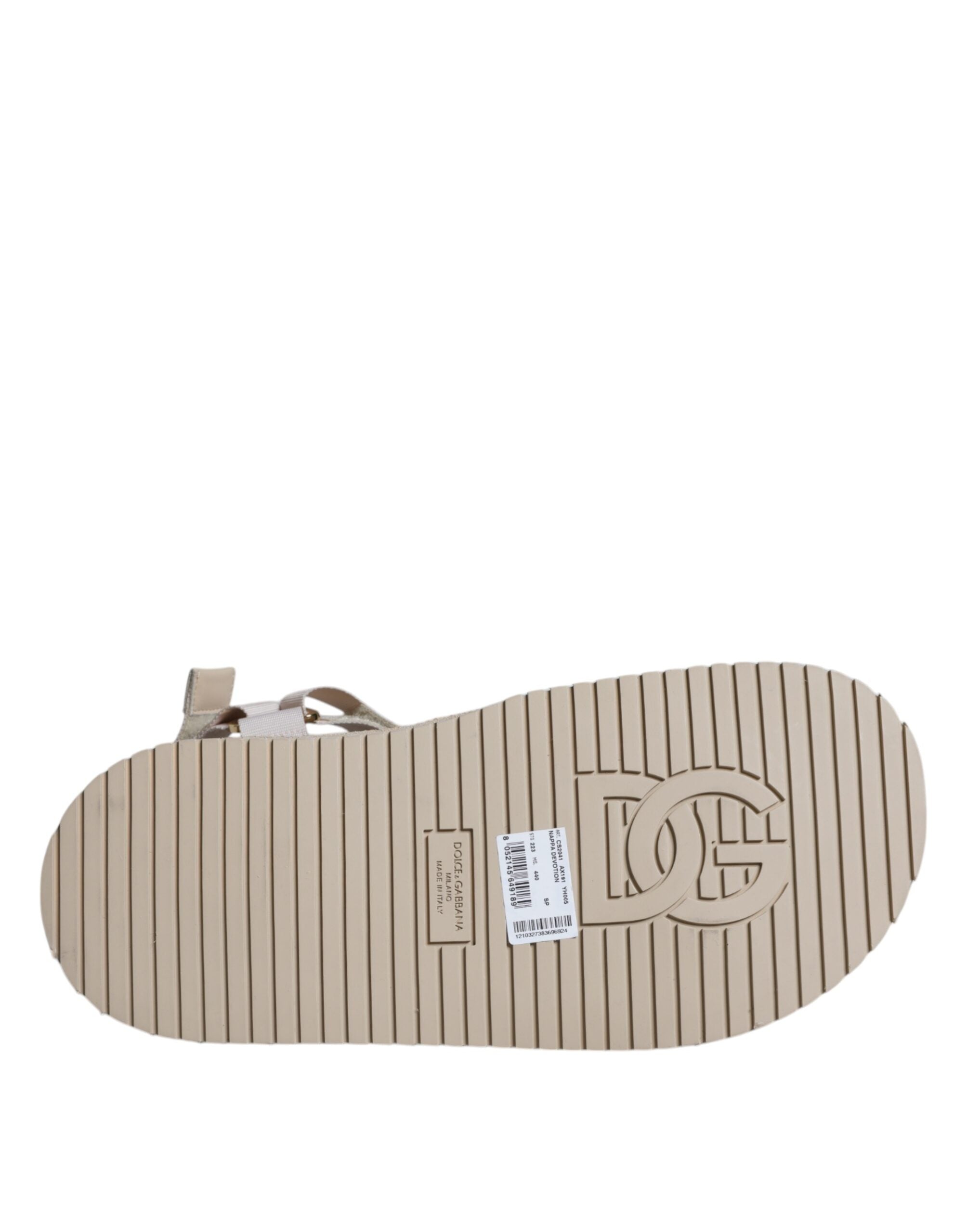 Dolce & Gabbana Beige Nappa Devotion Strap Men Sandals Shoes -   -  Dolce & Gabbana.