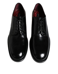 Dolce & Gabbana Black Leather Lace Up Men Derby Formal Shoes -   -  Dolce & Gabbana.