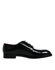 Dolce & Gabbana Black Leather Lace Up Men Derby Formal Shoes -   -  Dolce & Gabbana.