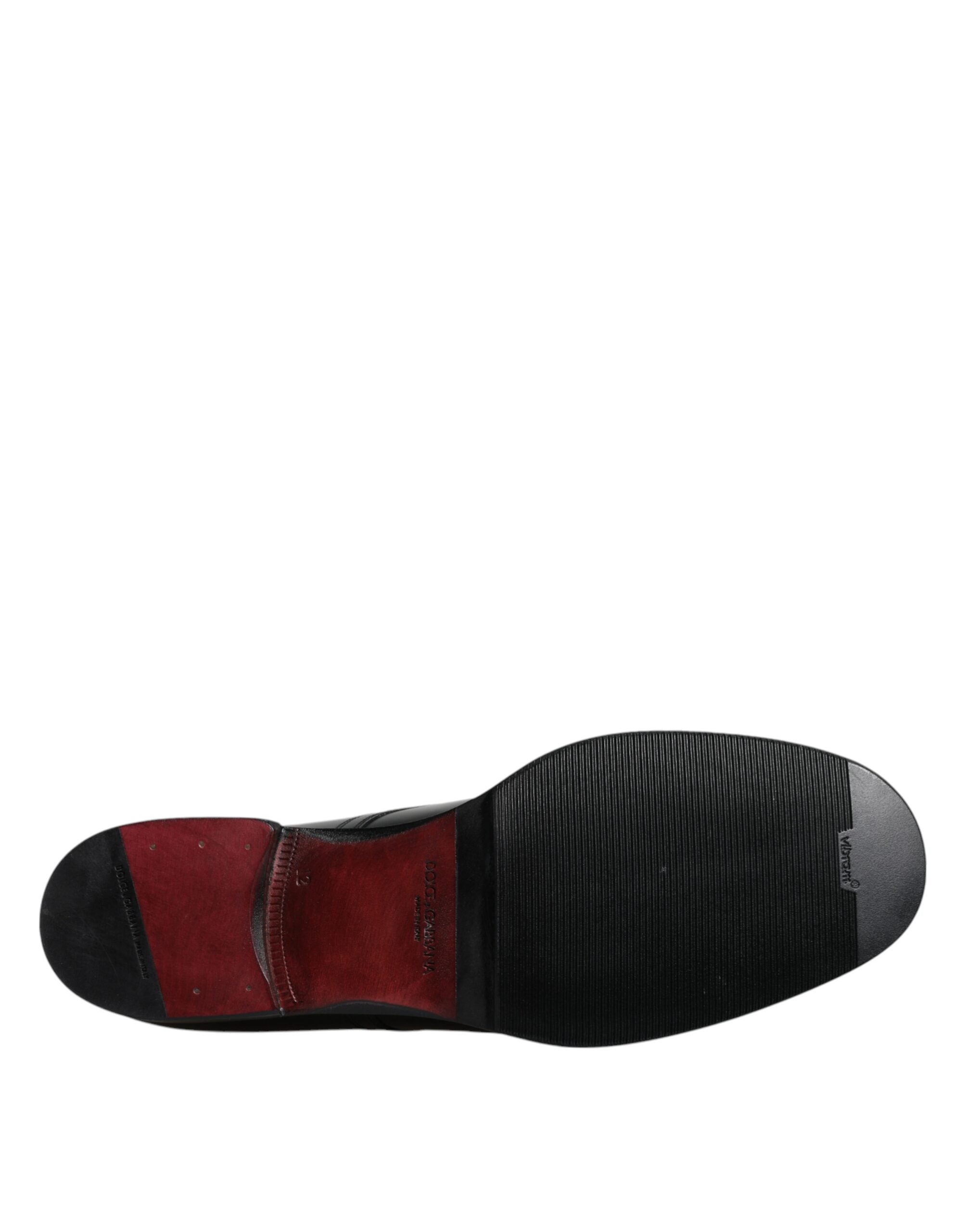 Dolce & Gabbana Black Leather Lace Up Men Derby Formal Shoes -   -  Dolce & Gabbana.