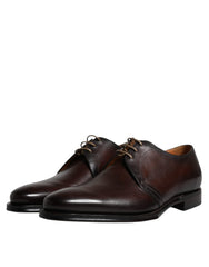 Dolce & Gabbana Black Leather Lace Up Men Derby Formal Shoes -   -  Dolce & Gabbana.