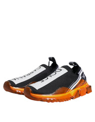 Dolce & Gabbana Black Orange Sorrento Slip On Sneakers Shoes -   -  Dolce & Gabbana.
