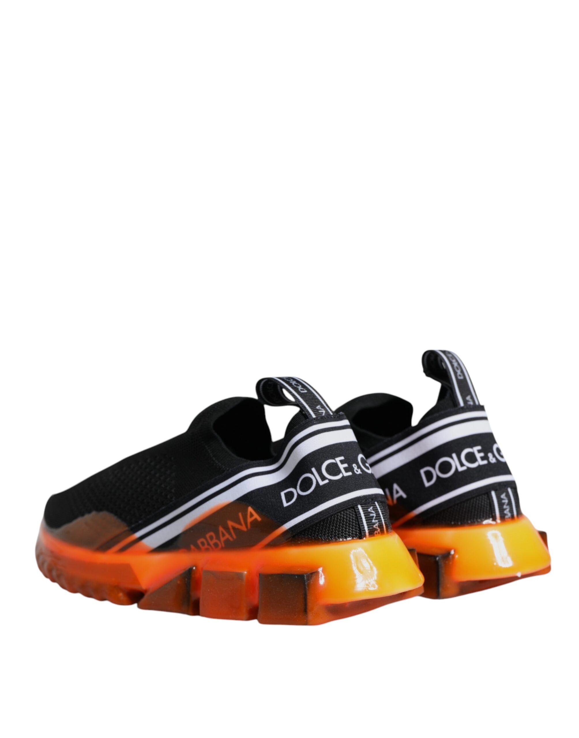 Dolce & Gabbana Black Orange Sorrento Slip On Sneakers Shoes -   -  Dolce & Gabbana.