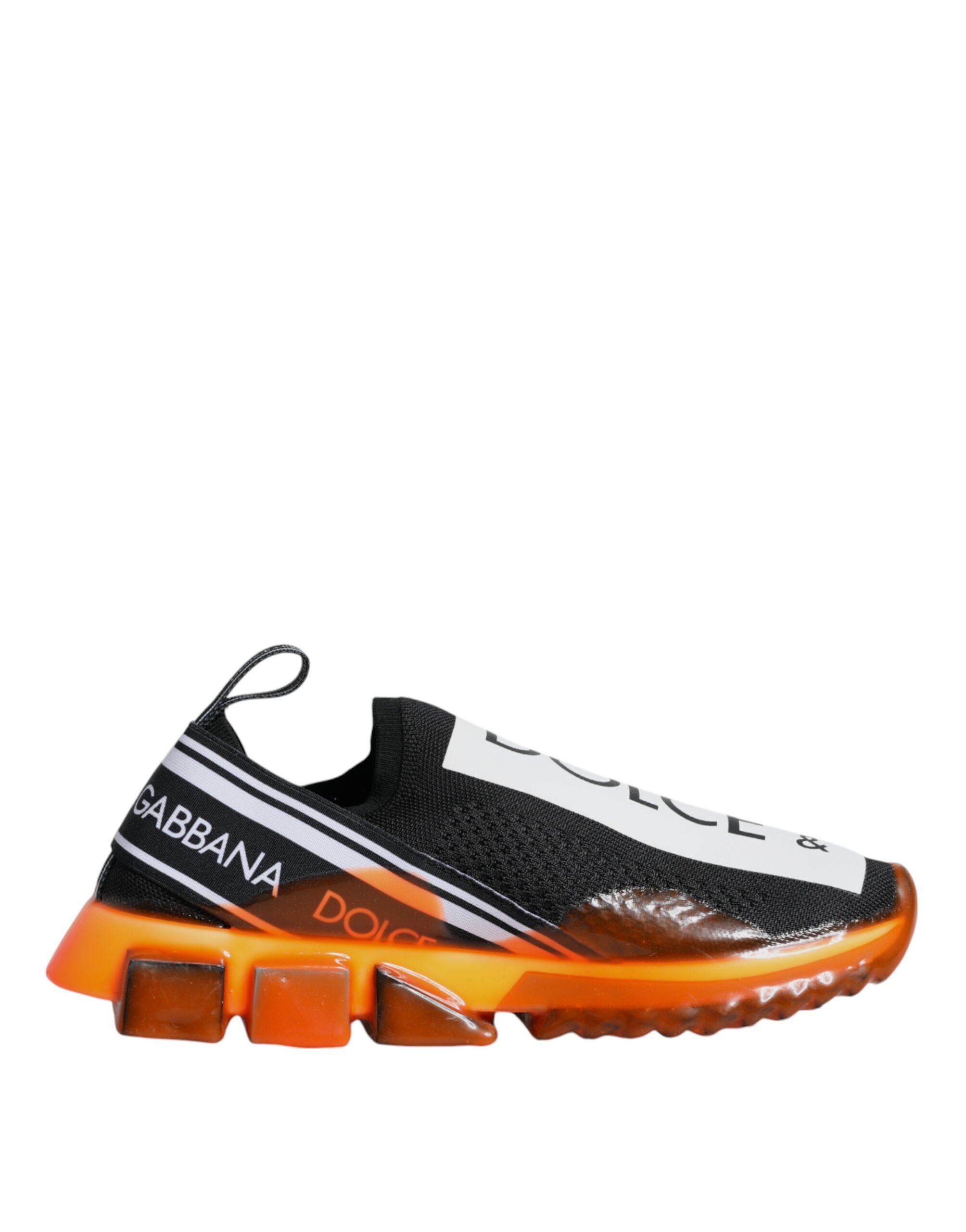 Dolce & Gabbana Black Orange Sorrento Slip On Sneakers Shoes -   -  Dolce & Gabbana.