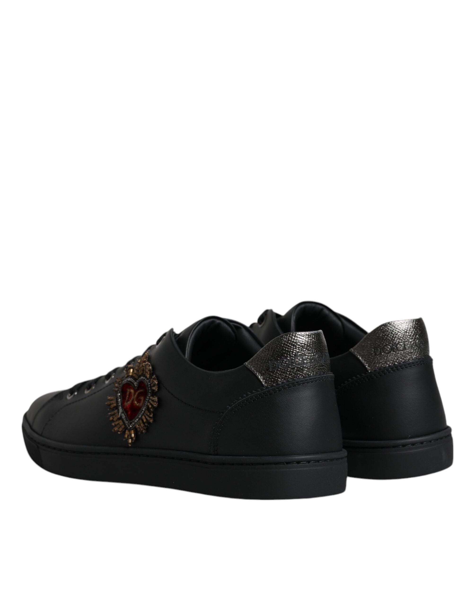 Dolce & Gabbana Black London Sacred Heart Men Sneakers Shoes -   -  Dolce & Gabbana.