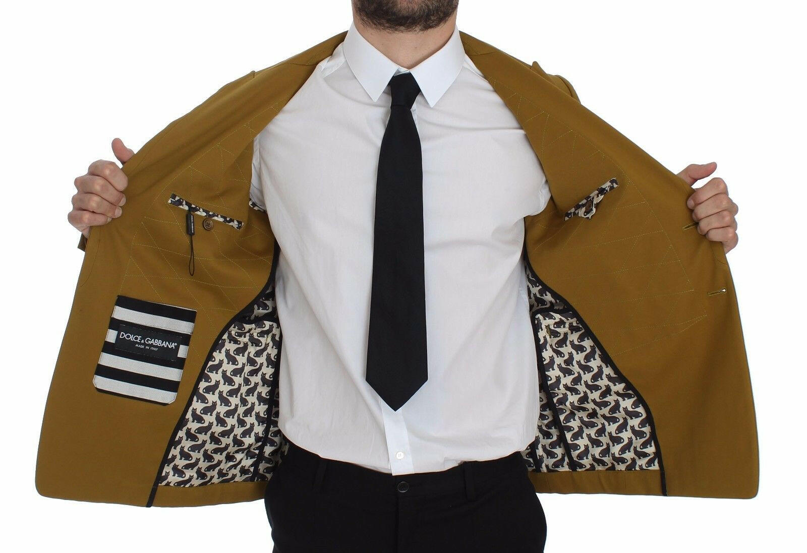 Dolce & Gabbana Yellow Cotton Stretch Blazer -   -  Dolce & Gabbana.