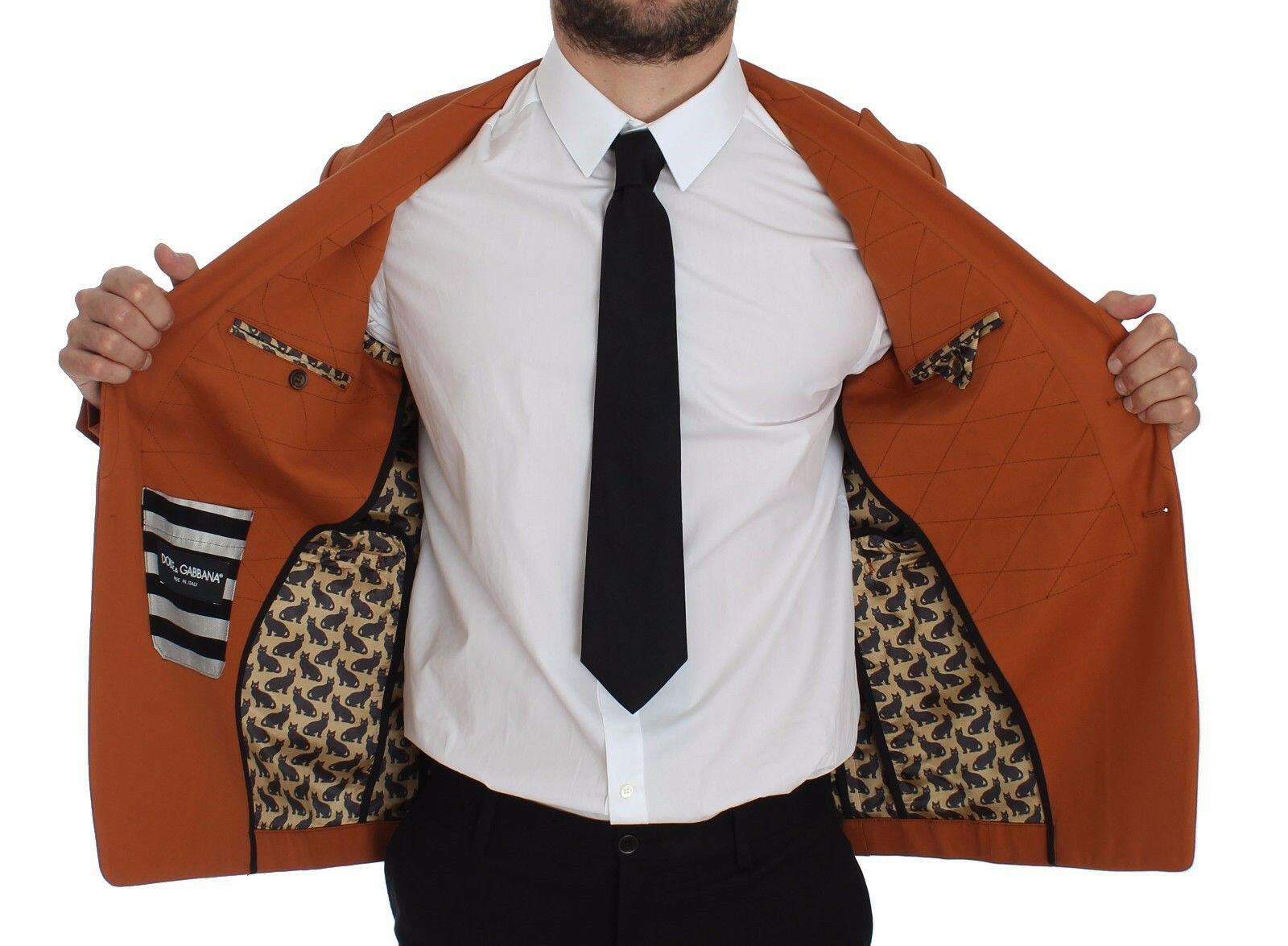 Dolce & Gabbana Orange Cotton Stretch Blazer -   -  Dolce & Gabbana.