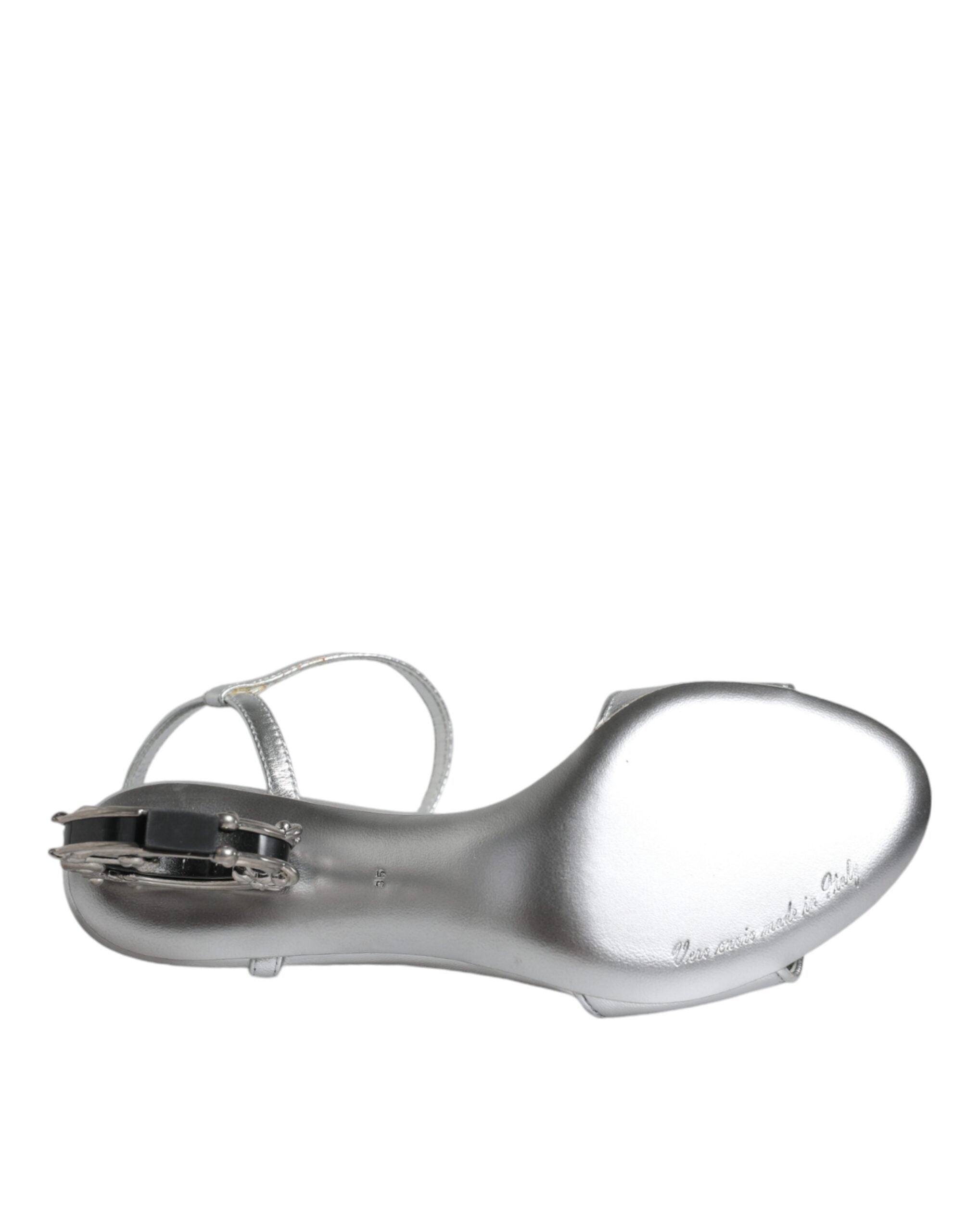 Dolce & Gabbana Silver KEIRA Heels Ankle Strap Sandals Shoes -   -  Dolce & Gabbana.