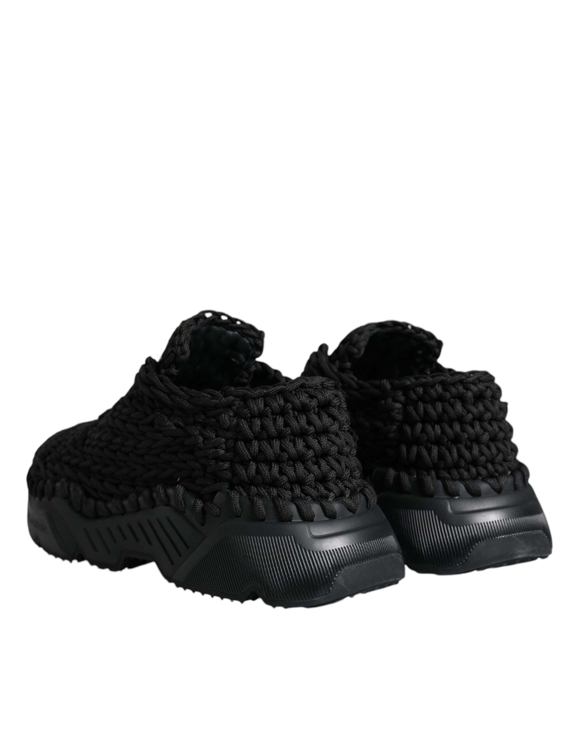 Dolce & Gabbana Black Knitted Daymaster Sneakers Shoes -   -  Dolce & Gabbana.