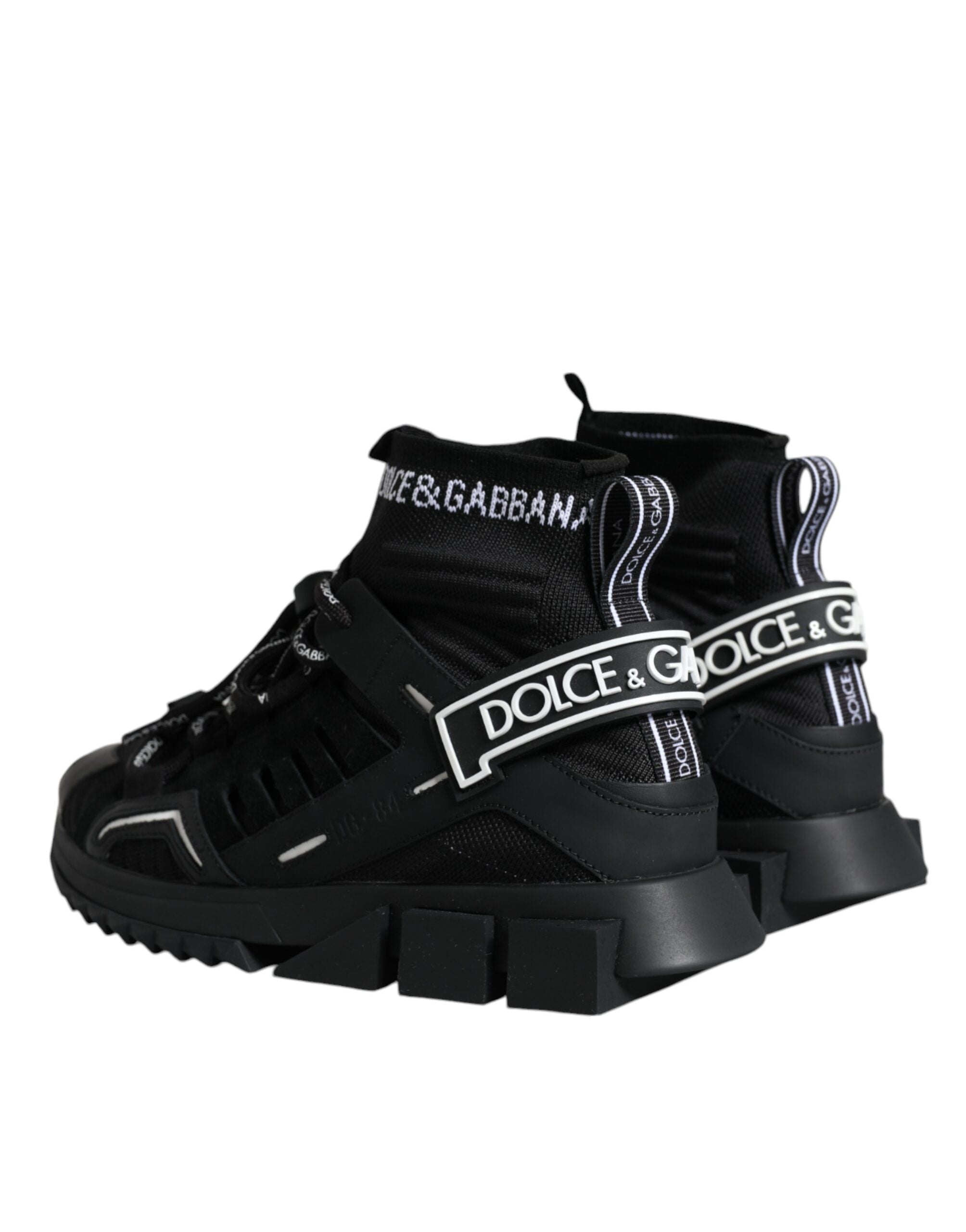 Dolce & Gabbana Black Sorrento Socks Logo Sneakers Shoes -   -  Dolce & Gabbana.
