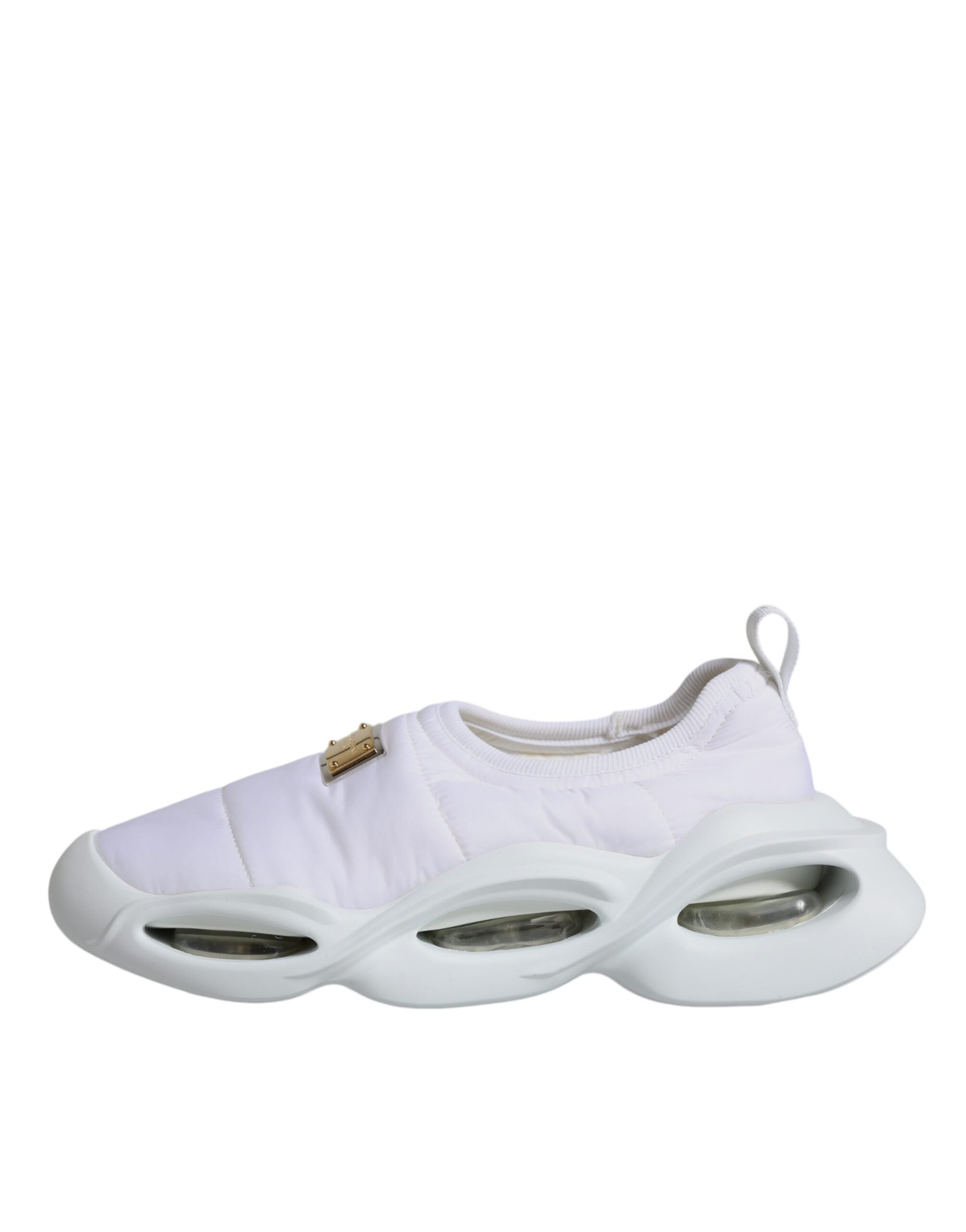 Dolce & Gabbana White Padded Fabric Low Top Sneakers Shoes -   -  Dolce & Gabbana.