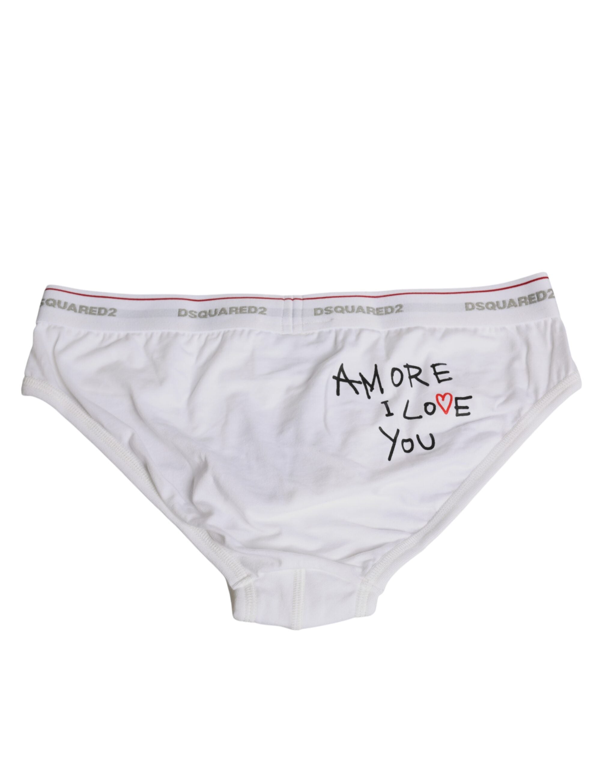 Dsquared² White Cotton Stretch Women Mid Waist Panty Underwear -   -  Dsquared².