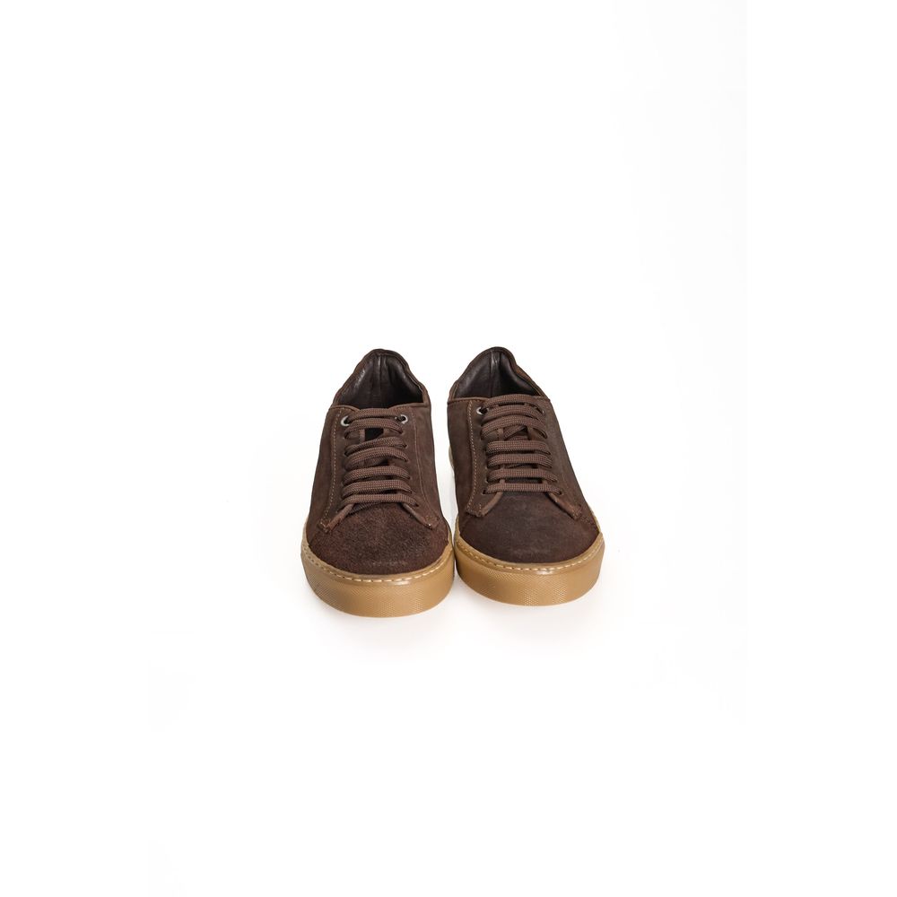 Roberto Pepe Luxury Brown Calfskin Men Sneaker -   -  Roberto Pepe Luxury.
