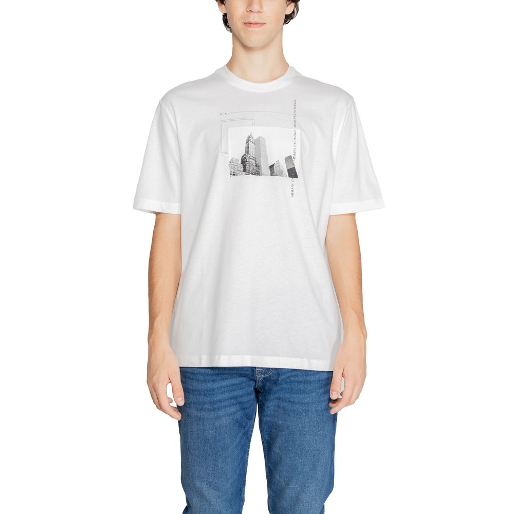 Armani Exchange White Cotton T-Shirt -   -  Armani Exchange.