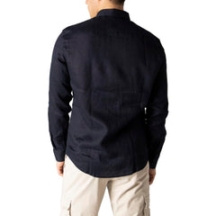 Armani Exchange Blue Linen Shirt -   -  Armani Exchange.
