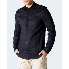 Armani Exchange Blue Linen Shirt -   -  Armani Exchange.