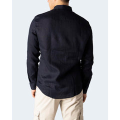 Armani Exchange Blue Linen Shirt -   -  Armani Exchange.