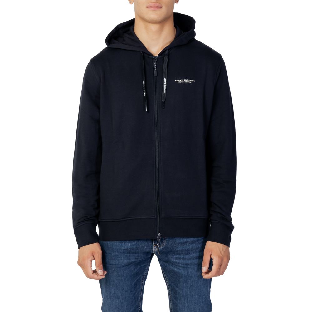 Armani Exchange Blue Cotton Hoody -   -  Armani Exchange.