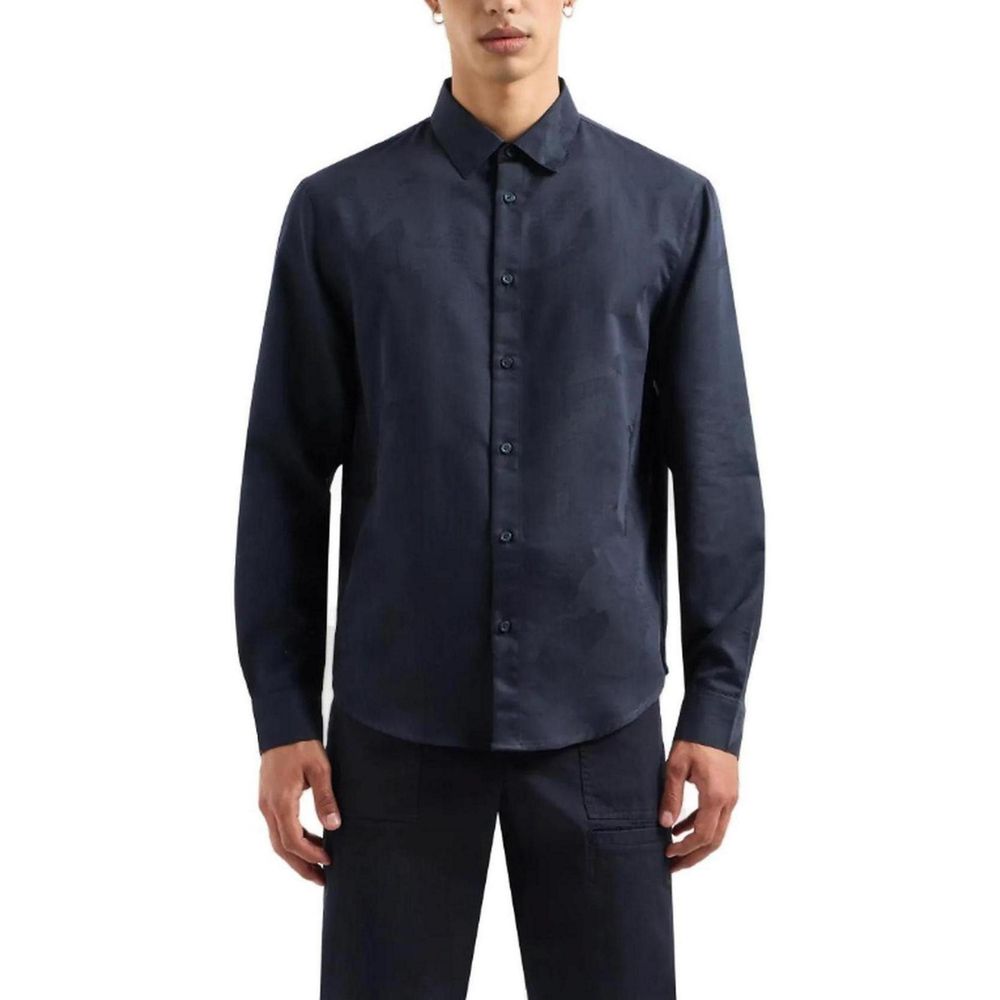 Armani Exchange Blue Cotton Shirt -   -  Armani Exchange.