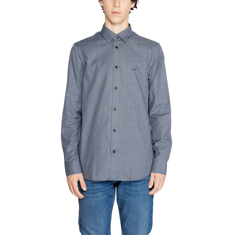 Armani Exchange Blue Cotton Shirt -   -  Armani Exchange.