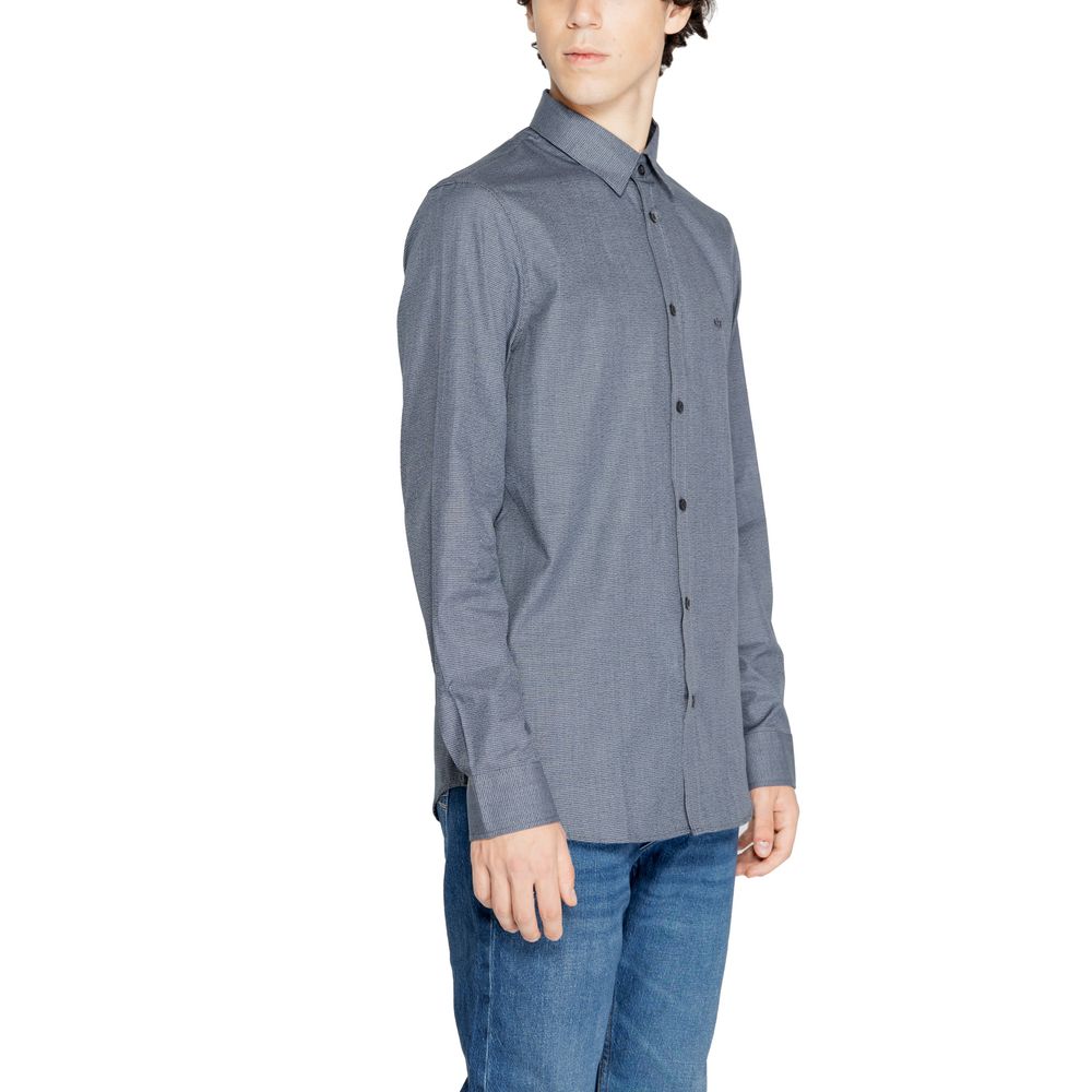 Armani Exchange Blue Cotton Shirt -   -  Armani Exchange.