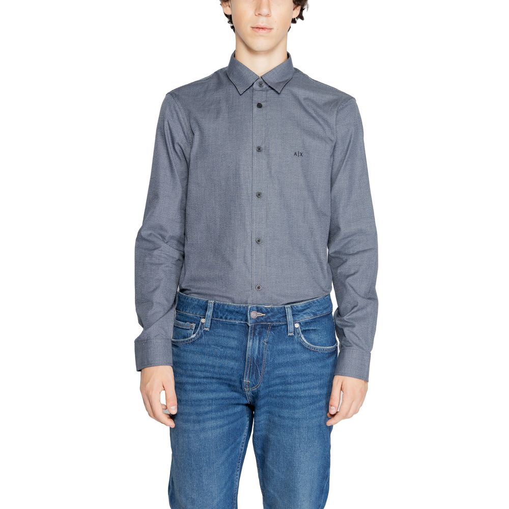Armani Exchange Blue Cotton Shirt -   -  Armani Exchange.