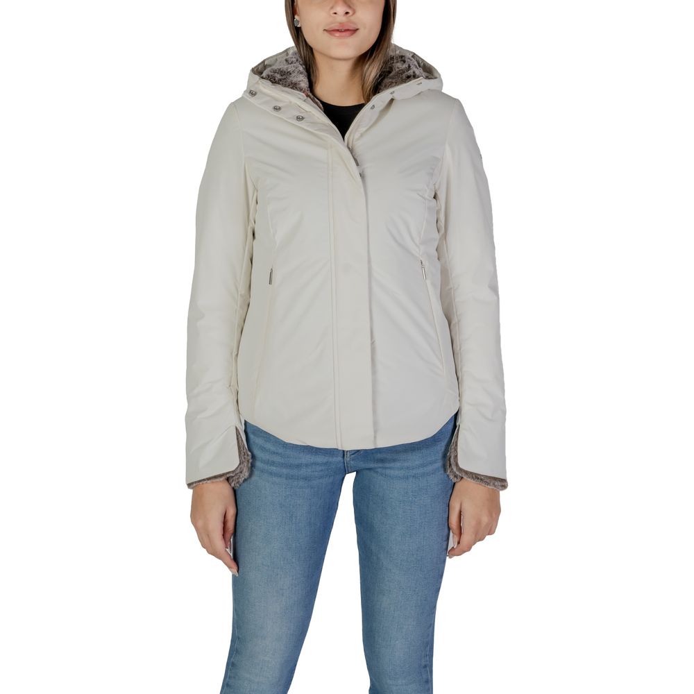 Suns Cream Polyester Jackets & Coat -   -  Suns.