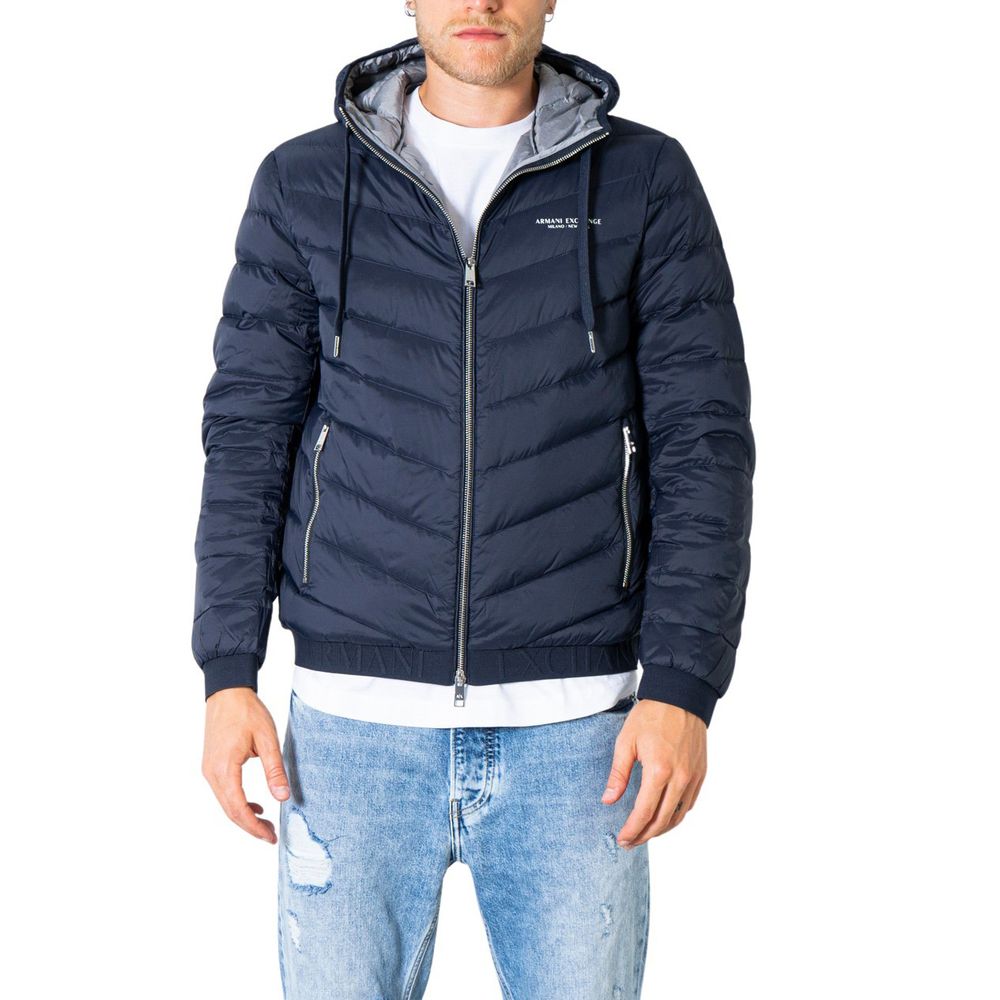 Armani Exchange Blue Polyester Jackets & Coat -   -  Armani Exchange.