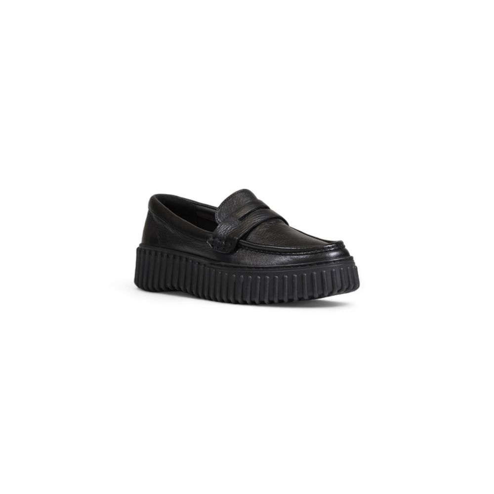 Clarks Black Leather Platform -   -  Clarks.