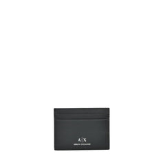 Armani Exchange Black Leather Cardholder -  Leather Wallet for Men -  Armani Exchange.