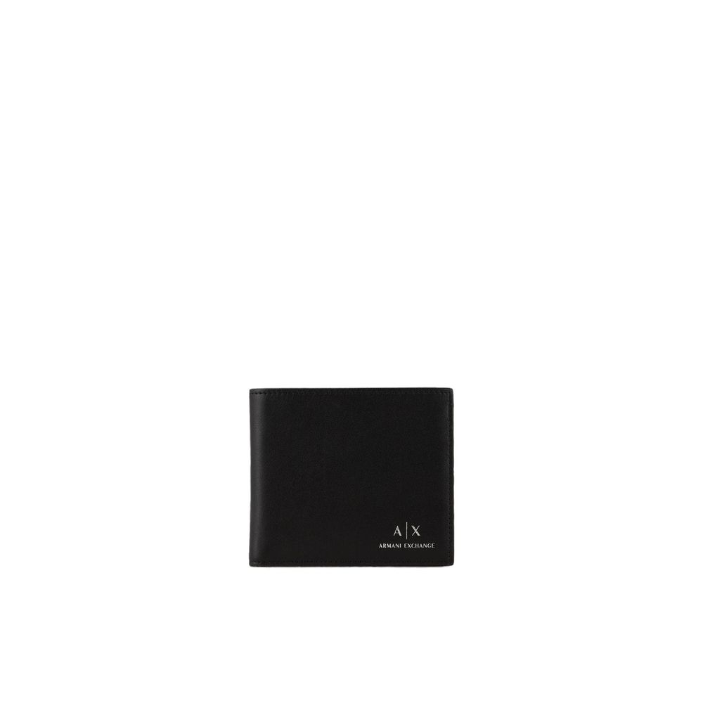 Armani Exchange Black Leather Cardholder -  Leather Wallet for Men -  Armani Exchange.
