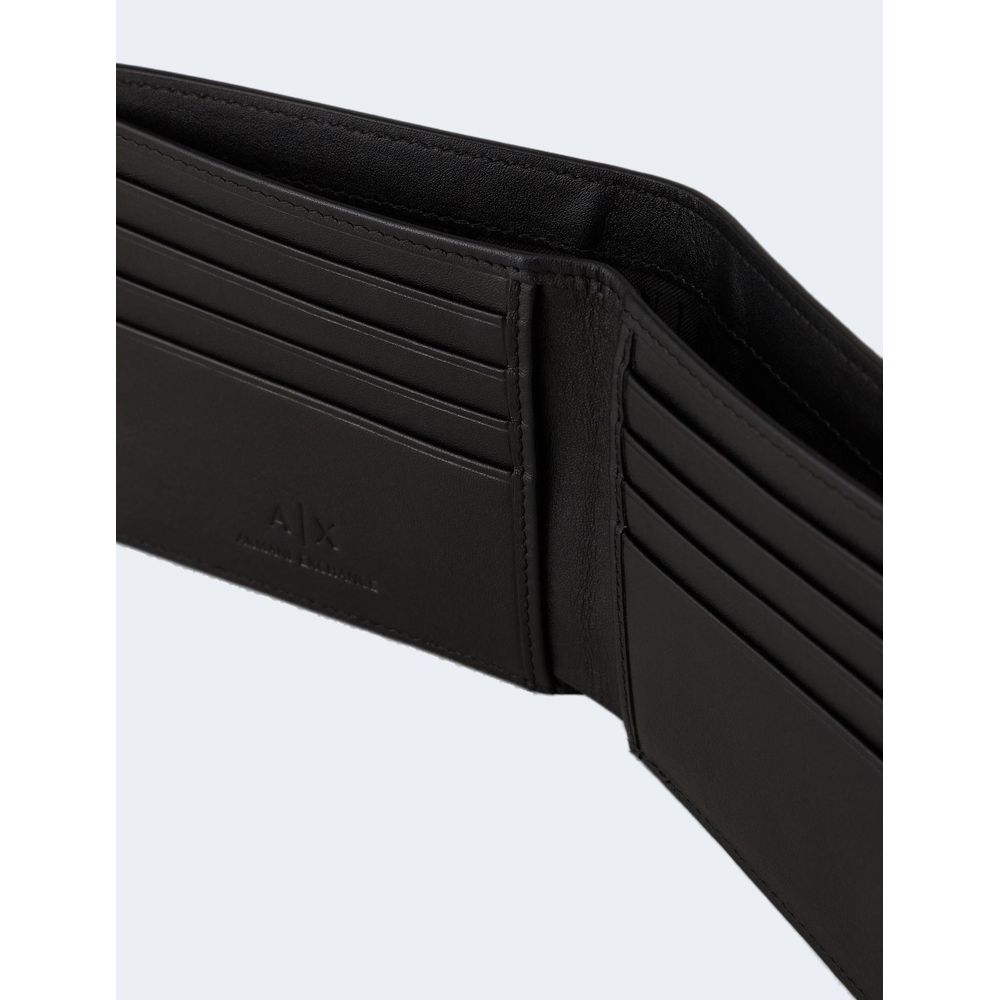 Armani Exchange Black Leather Cardholder -  Leather Wallet for Men -  Armani Exchange.