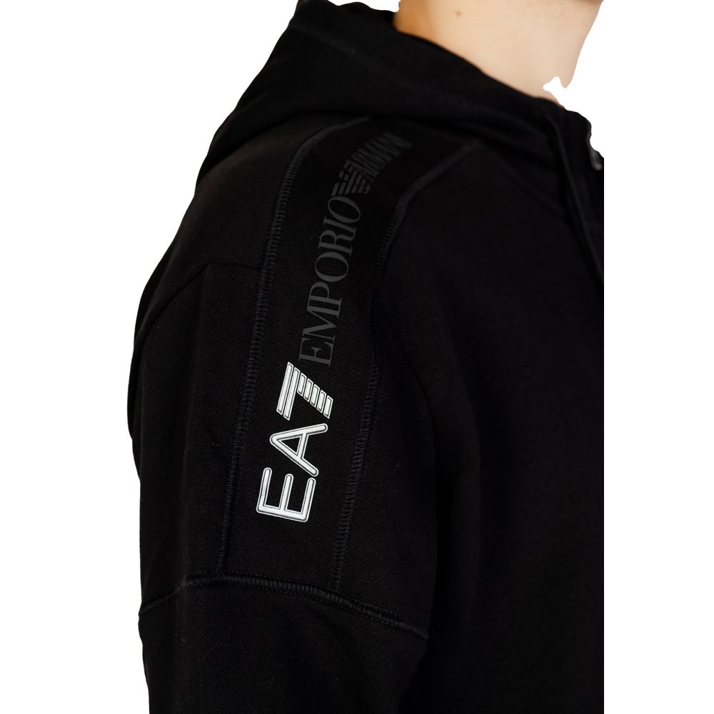 EA7 Emporio Armani Black Cotton Hoody -   -  EA7 Emporio Armani.
