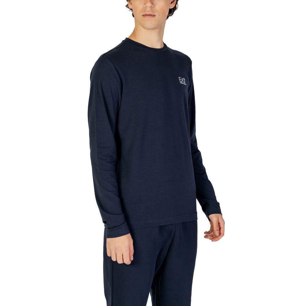 EA7 Emporio Armani Blue Cotton Long Sleeve -   -  EA7 Emporio Armani.