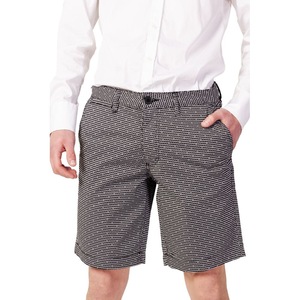 Armani Exchange Black And White Cotton Bermuda -   -  Armani Exchange.