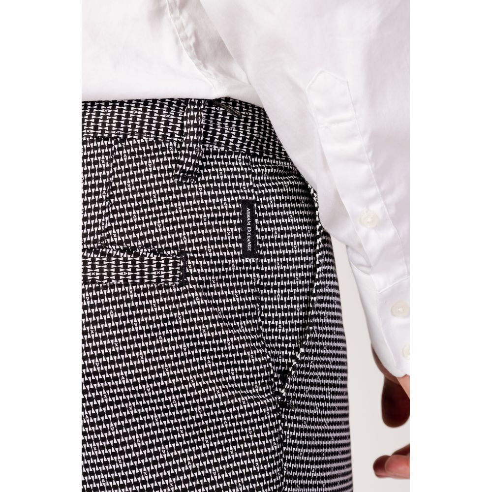 Armani Exchange Black And White Cotton Bermuda -   -  Armani Exchange.