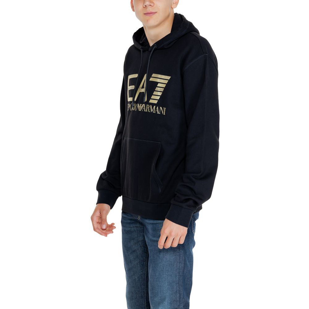 EA7 Emporio Armani Black Cotton Hoody -   -  EA7 Emporio Armani.