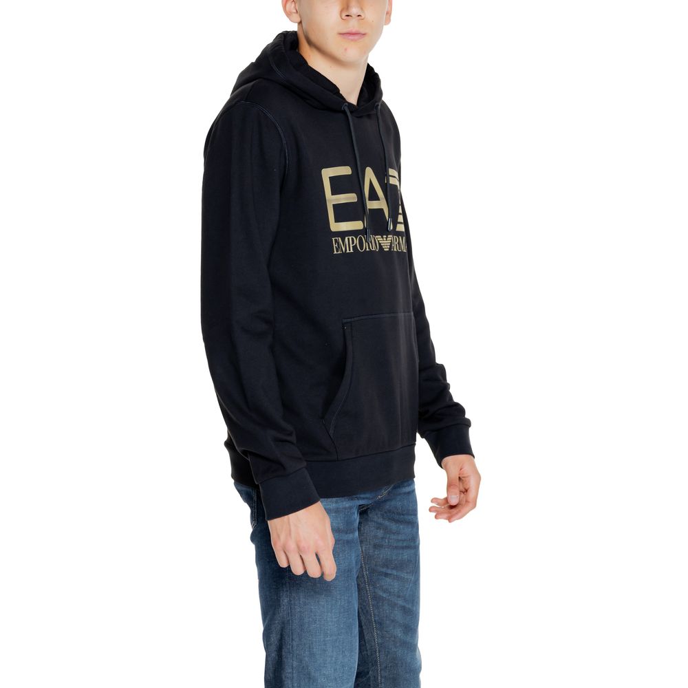 EA7 Emporio Armani Black Cotton Hoody -   -  EA7 Emporio Armani.