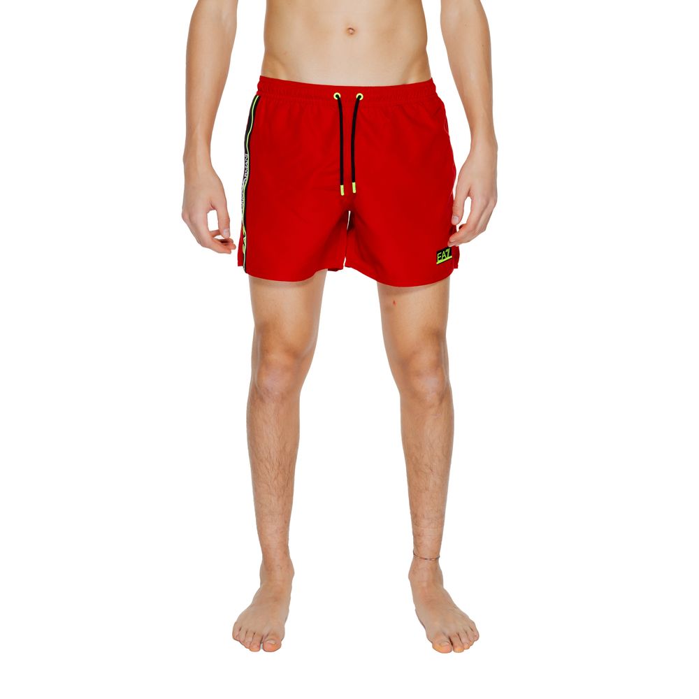 EA7 Emporio Armani Red Polyester Swim Short -   -  EA7 Emporio Armani.