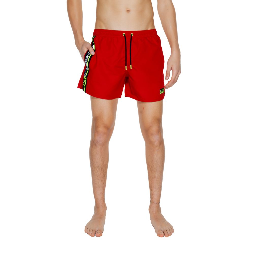 EA7 Emporio Armani Red Polyester Swim Short -   -  EA7 Emporio Armani.