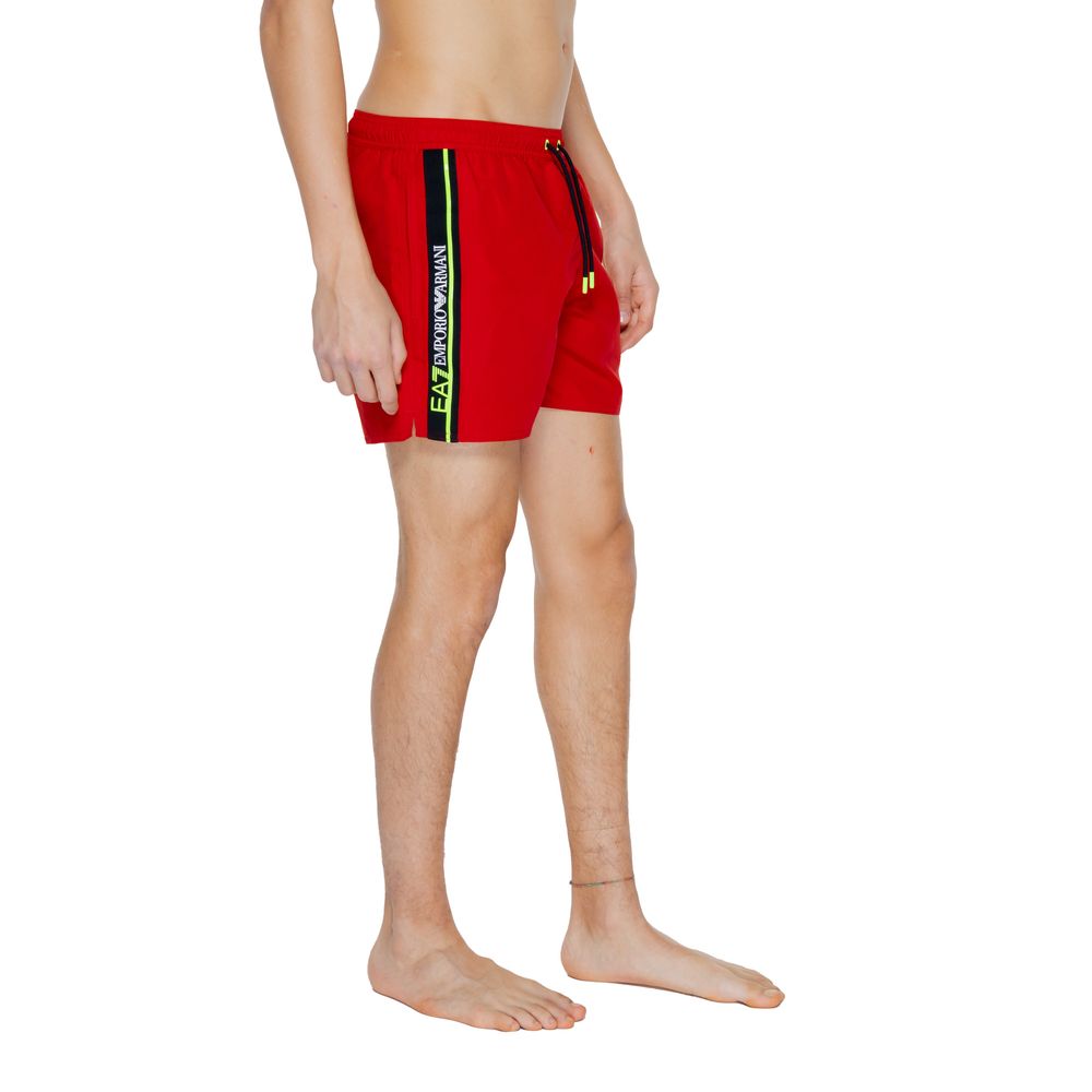 EA7 Emporio Armani Red Polyester Swim Short -   -  EA7 Emporio Armani.