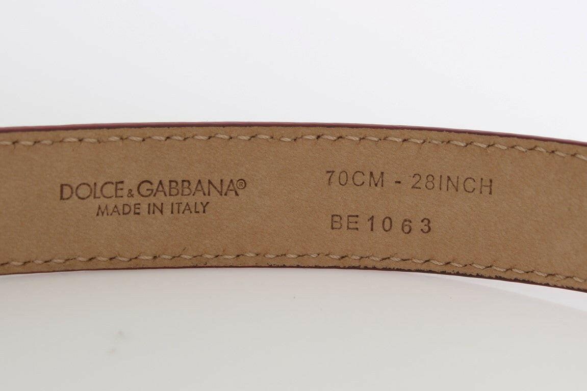 Dolce & Gabbana Pink Polka Snakeskin Silver Buckle Belt -   -  Dolce & Gabbana.