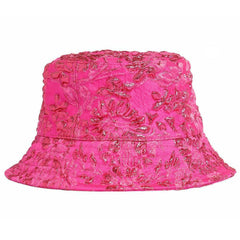 Valentino Garavani Fuchsia Silk Women Bucket Hat -   -  Valentino Garavani.