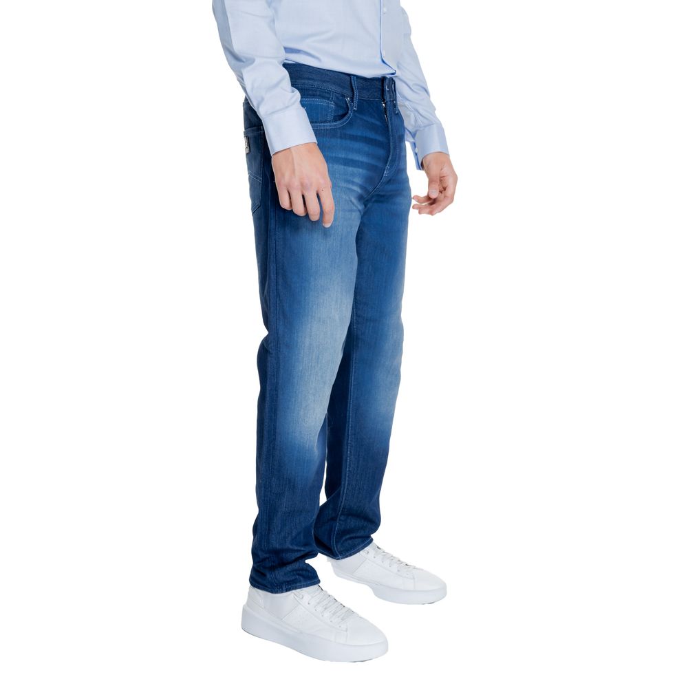 Armani Exchange Blue Cotton Skinny Pant -   -  Armani Exchange.